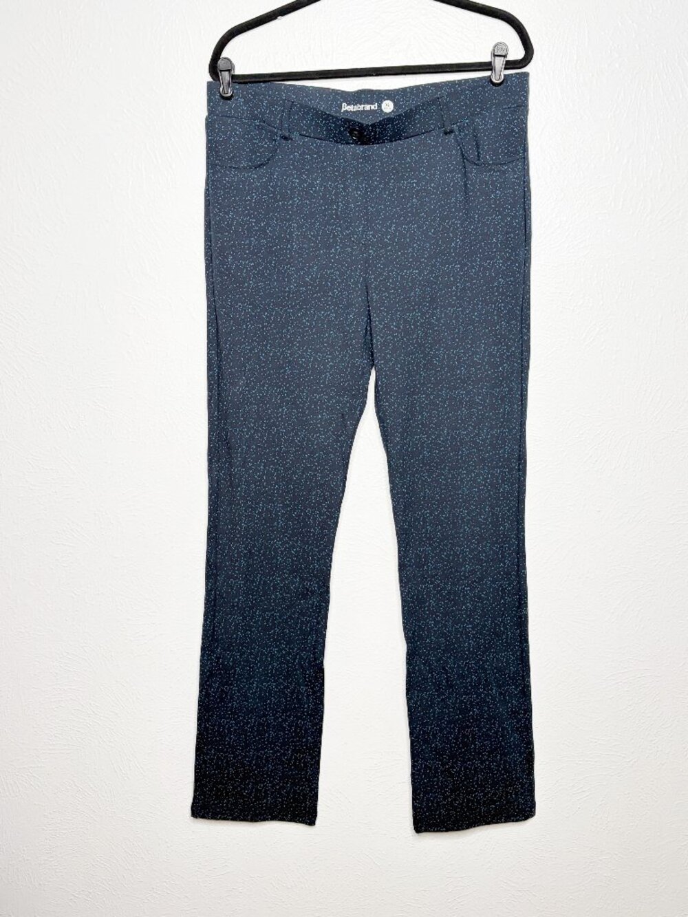 BetaBrand Blue Speckled Yoga Work Pants Women's Size XL Long